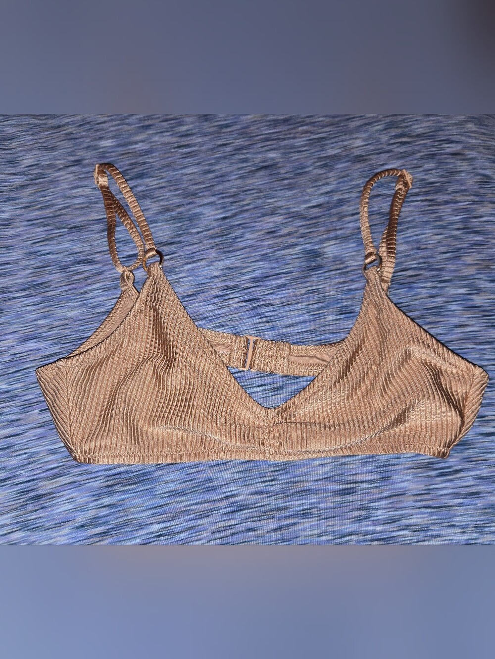 aerie Ribbed Bralette Bikini Top in Light Brown